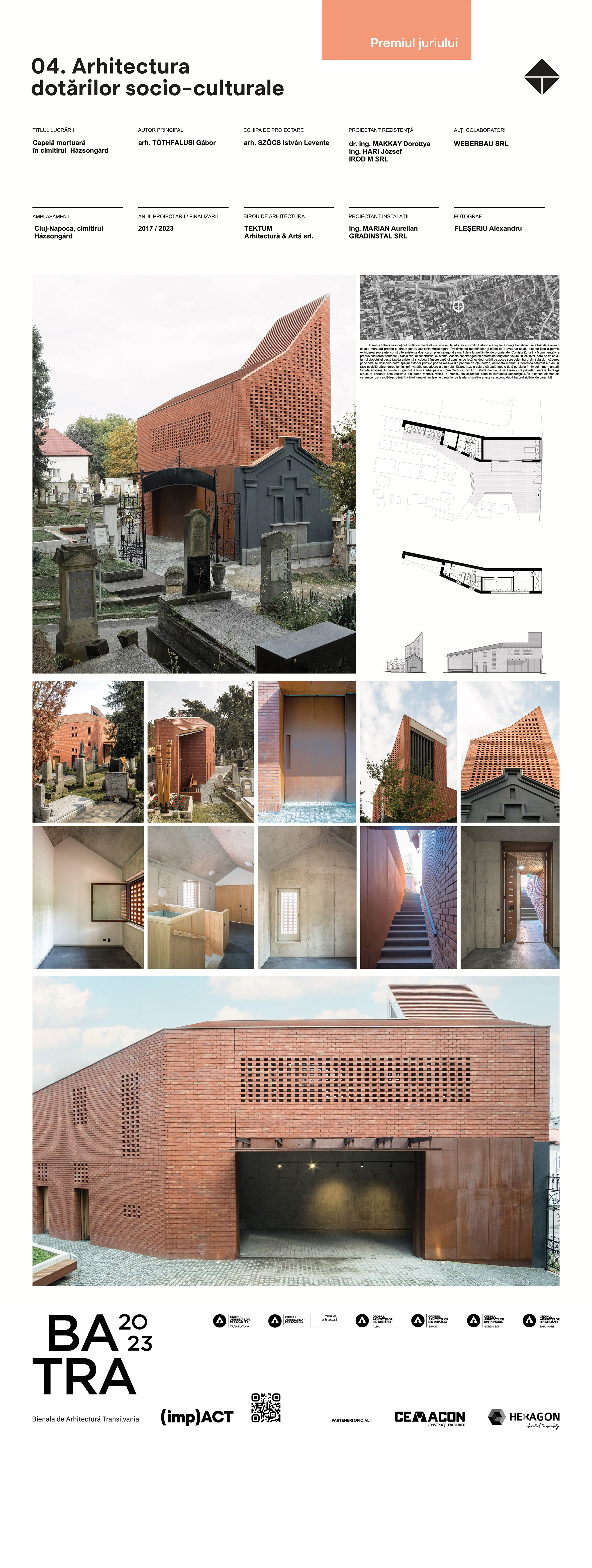 00 16 arh-tothfalusi-gabor capela-mortuara-in-cimitirul-hazsongard 04 Panou de prezentare Capelă